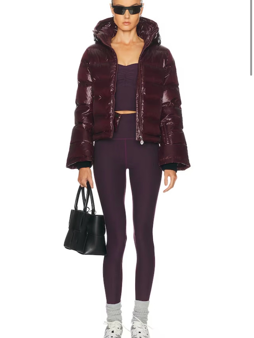 NWT Beyond Yoga Set: Raise The Barre Tank & Midi Legging Eggplant Purple Heather - Picture 5 of 10